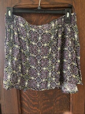 Free People Patterned Circle Skirt in Purple, Black and Yellow